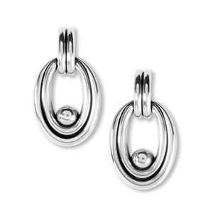 Brighton Pretty Tough Groove Silver Post Drop Earrings